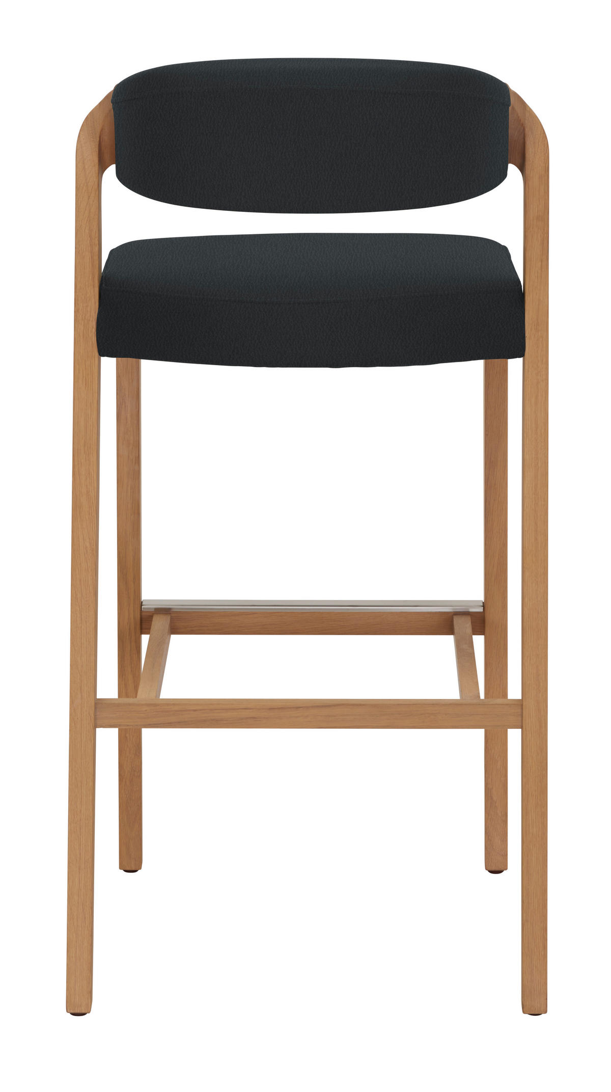 BARHOCKER Holz, Leder Wildeiche, Blaugrau  - Wildeiche/Blaugrau, Natur, Leder/Holz (52/103/52cm) - Voglauer