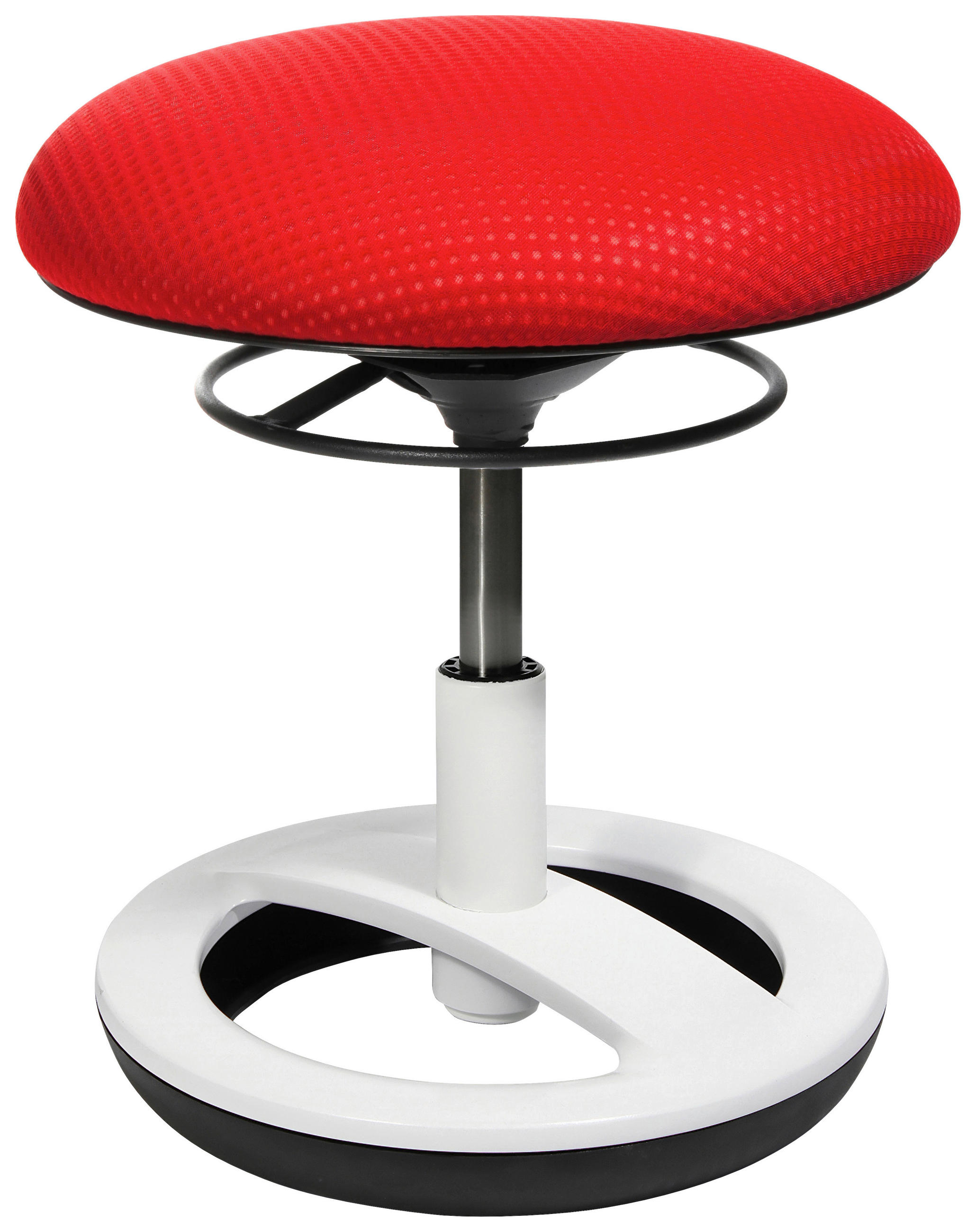 DREHHOCKER Rot, Schwarz, Weiß  - Rot/Schwarz, Basics, Kunststoff/Textil (38,5/38-46/38,5cm) - Xora