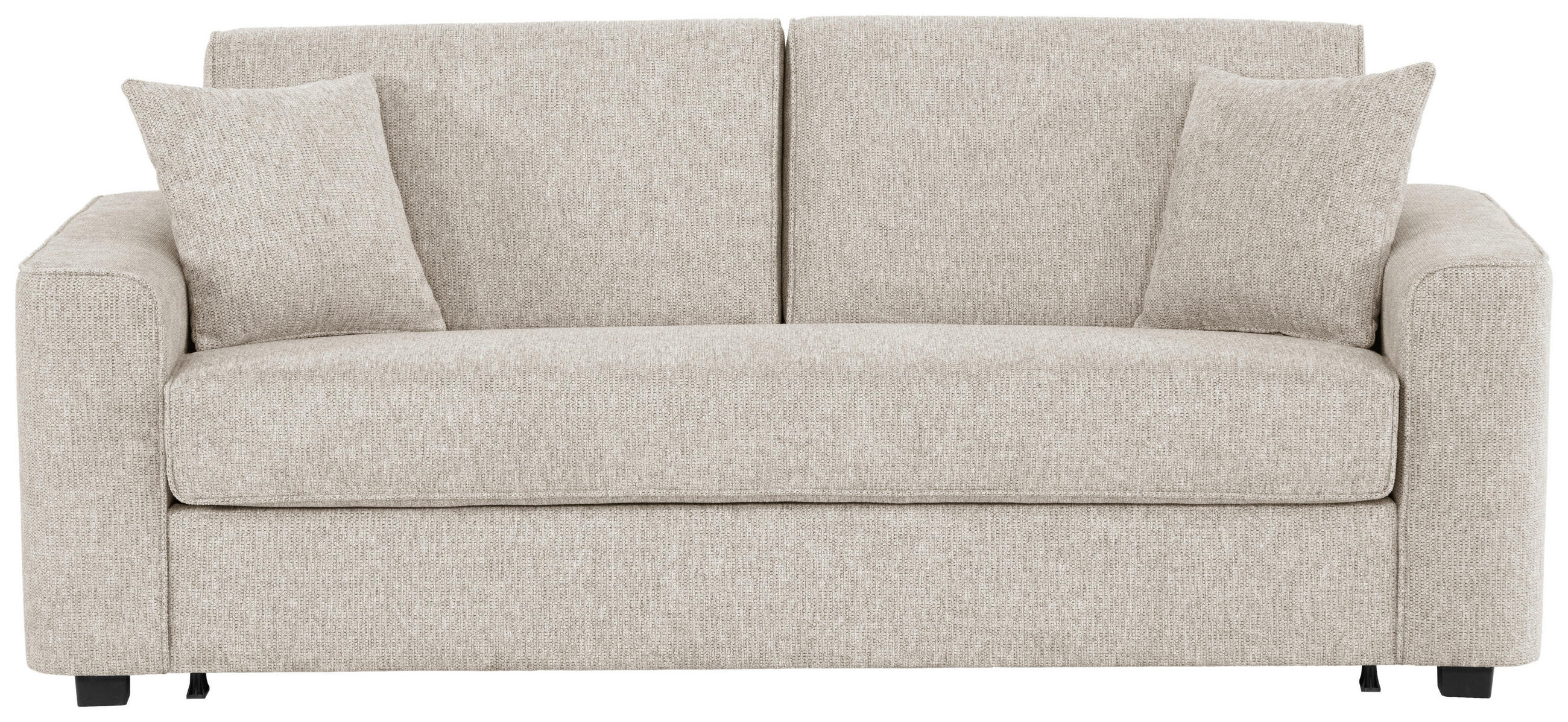 SCHLAFSOFA Webstoff Greige  - Greige/Schwarz, Design, Kunststoff/Textil (205/83/100cm) - Xora