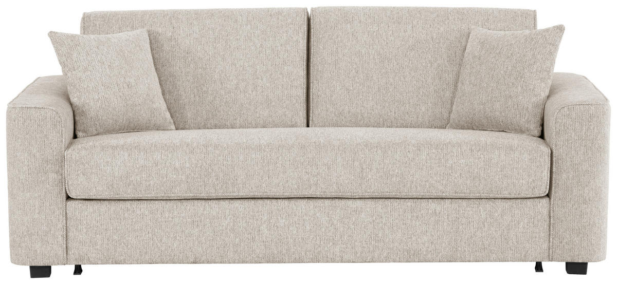 SCHLAFSOFA Webstoff Greige  - Greige/Schwarz, Design, Kunststoff/Textil (205/83/100cm) - Xora