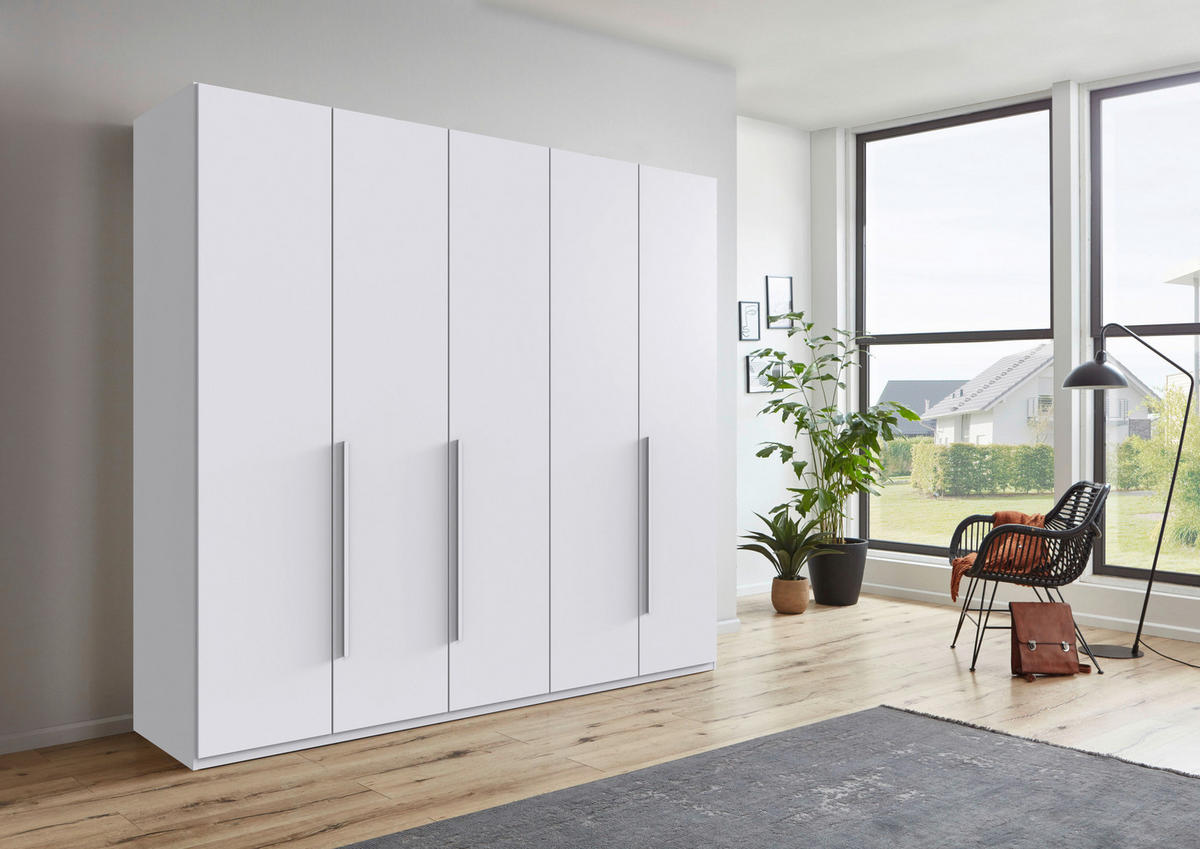 DREHTÜRENSCHRANK 5-türig Weiß  - Weiß, MODERN, Holzwerkstoff/Kunststoff (225/208/58cm) - Chameo