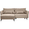 ECKSOFA Beige Cord  - Beige/Schwarz, Design, Textil/Metall (175/254cm) - Stylife
