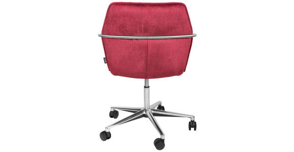DREHSTUHL in Samt Edelstahlfarben, Bordeaux - Chromfarben/Edelstahlfarben, Design, Kunststoff/Textil (56,5/82-94/60cm) - Novel
