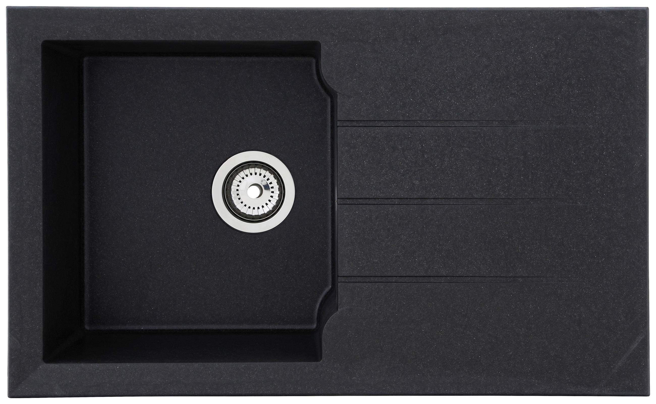 SPÜLE 1712ALINEO81X50S  - Schwarz, Trend, Stein (81/21/50cm) - Respekta