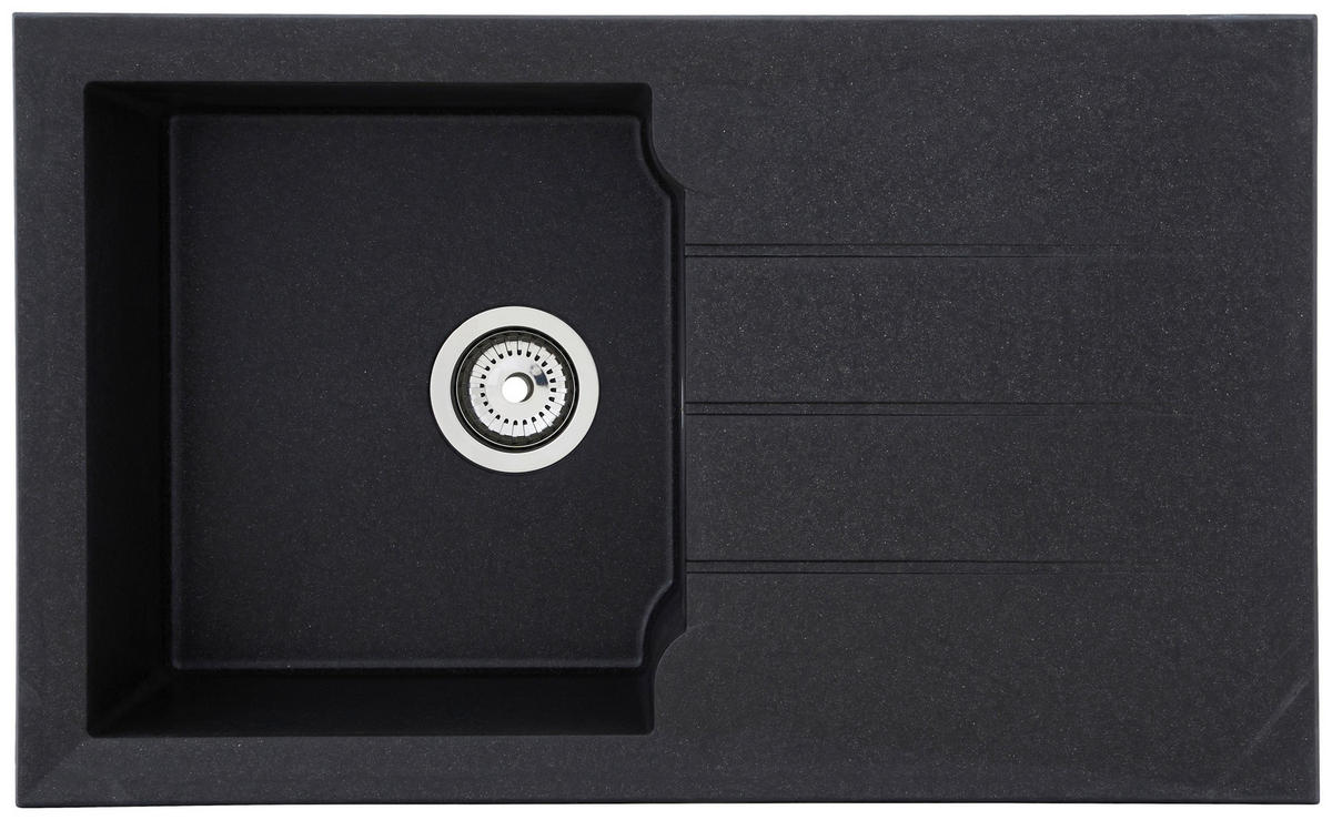 SPÜLE 1712ALINEO81X50S  - Schwarz, Trend, Stein (81/21/50cm) - Respekta