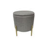 HOCKER in Textil Grau  - Goldfarben/Grau, Design, Textil/Metall (36/40/36cm) - Echtwerk