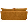 SCHLAFSOFA mit Liegefunktion, Rücken echt Cord, Flachgewebe Currygelb - Currygelb/Schwarz, KONVENTIONELL, Textil/Metall (223/72/100cm) - Carryhome
