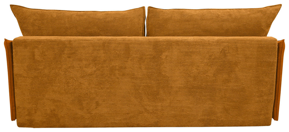 SCHLAFSOFA Cord, Flachgewebe Currygelb  - Currygelb/Schwarz, KONVENTIONELL, Textil/Metall (223/72/100cm) - Carryhome