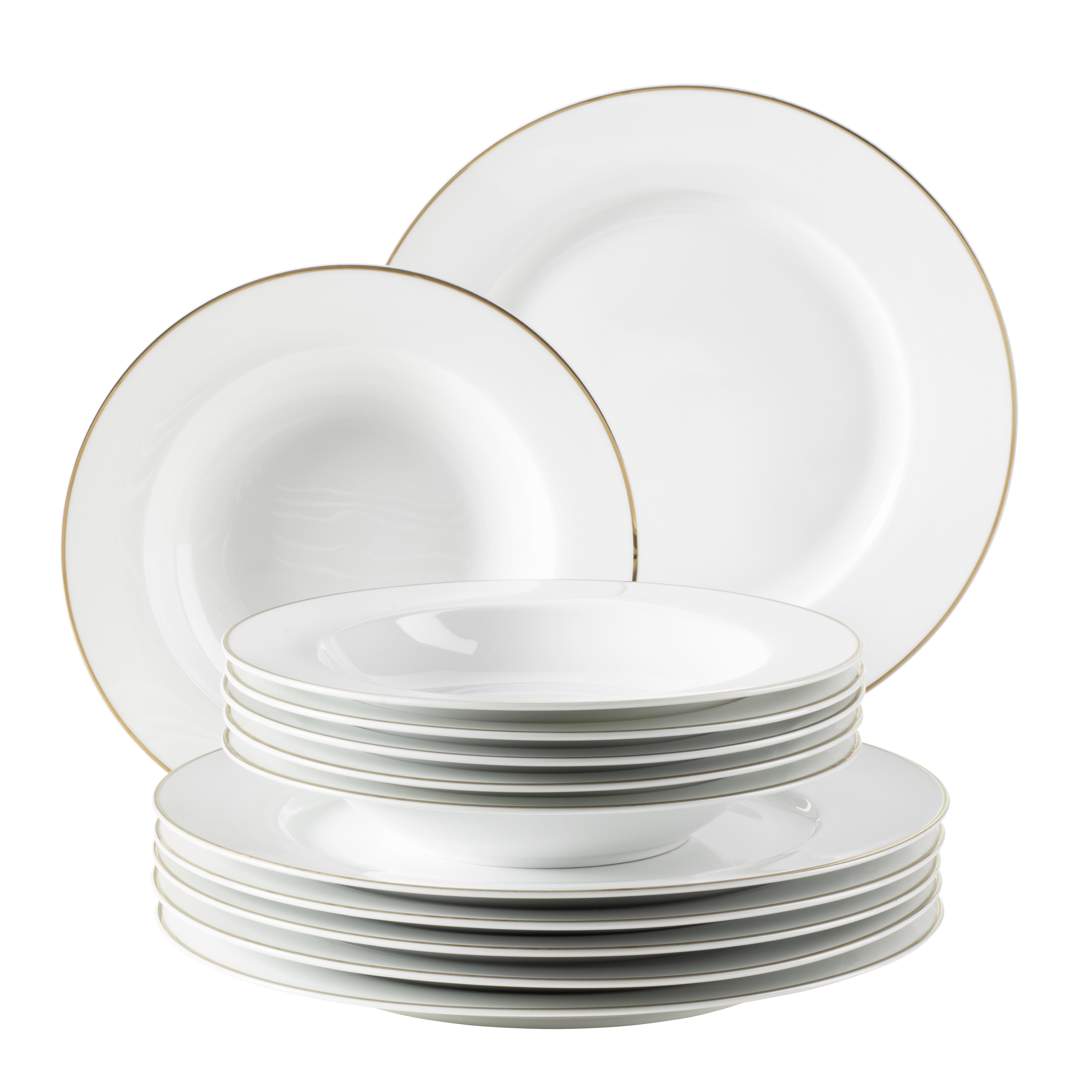 TAFELSERVICE Professional Dining  12-teilig  - Goldfarben/Weiß, Basics, Keramik (30/30,5/22cm) - Mäser