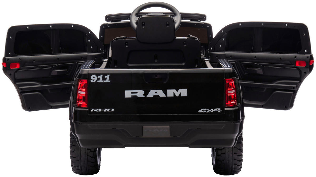 ELEKTRO-KINDERAUTO RAM 1500 POLICE TRUCK Schwarz, Weiß  - Schwarz/Weiß, KONVENTIONELL, Kunststoff/Metall (119/68/57cm)