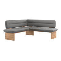 ECKBANK 170/192 cm Webstoff Dunkelgrau Eiche Sperrholz   - Eichefarben/Dunkelgrau, KONVENTIONELL, Holz/Textil (170/192cm) - Livetastic
