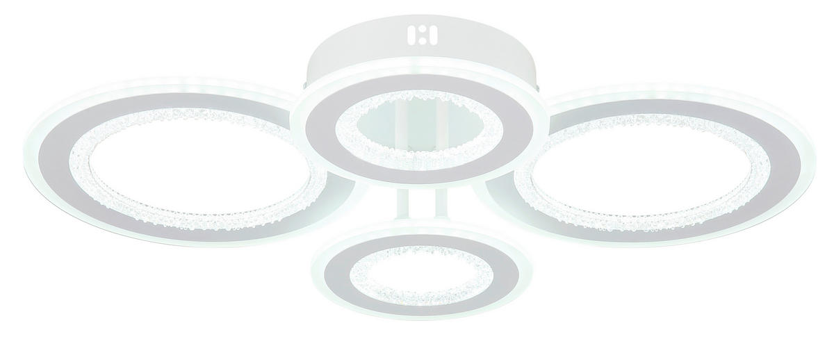 LED-DECKENLEUCHTE 59/42/12 cm   - Klar/Weiß, Design, Kunststoff/Metall (59/42/12cm) - Globo