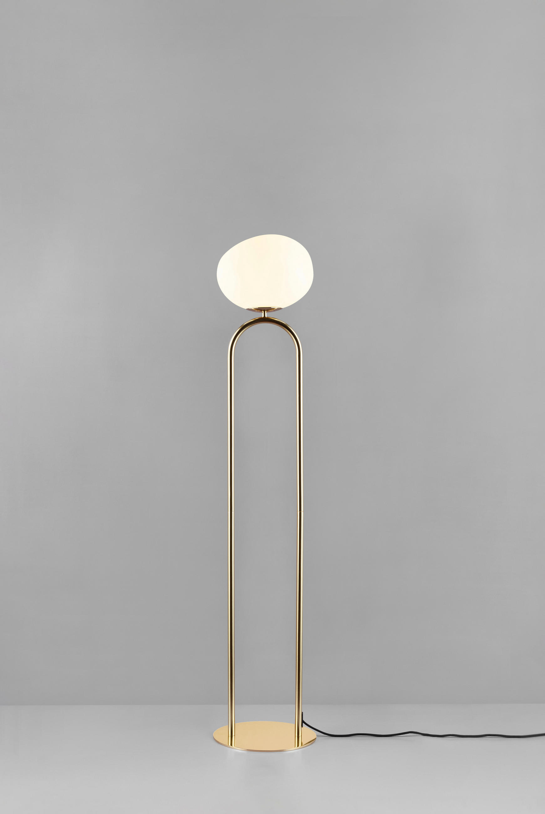 STEHLEUCHTE 28/135 cm    - Messingfarben/Weiß, KONVENTIONELL, Glas/Metall (28/135cm) - Nordlux