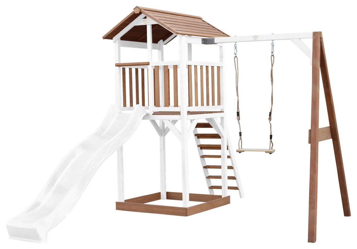SPIELTURM 283,6/241,9/349 cm  - Weiss/Braun, Konventionell, Holz/Kunststoff (283,6/241,9/349cm)
