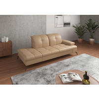 RÉCAMIERE Cappuccino Echtleder  inkl. Armteilverstellung, Sitztiefenverstellung  - Schwarz/Cappuccino, KONVENTIONELL, Leder/Metall (231/90/122cm) - Sit & More