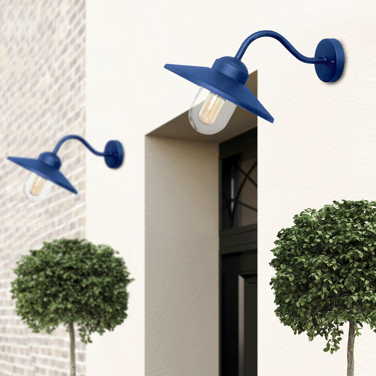 AUSSENWANDLEUCHTE - Blau, Konventionell, Glas/Metall (42/27.5/25.5cm) - Elstead Lighting