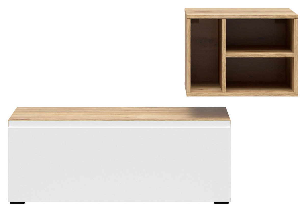 REGALELEMENT Weiß, Eichefarben  135/33/40 cm  - Eichefarben/Weiß, MODERN, Holzwerkstoff (135/33/40cm) - Carryhome