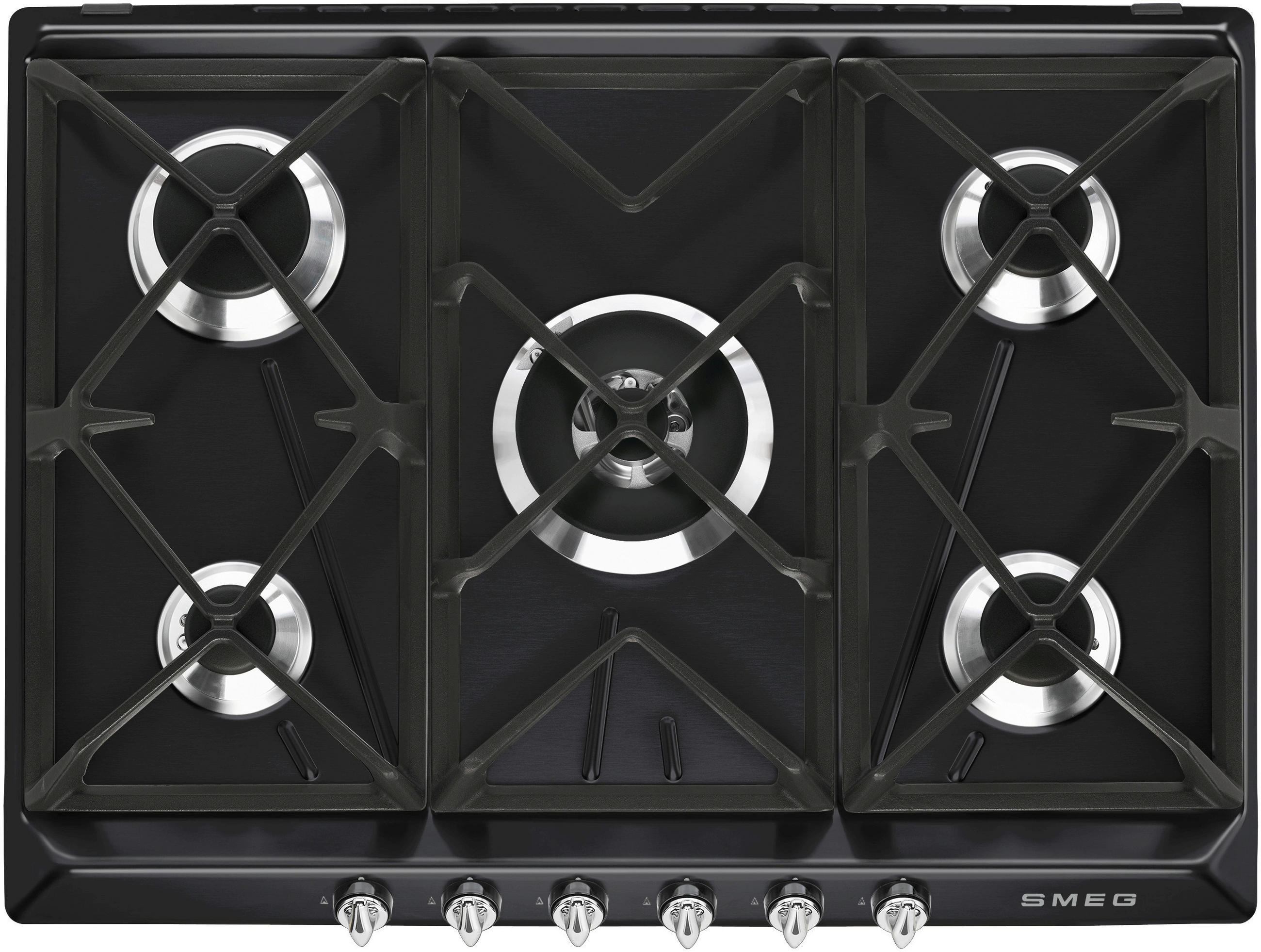 GASKOCHFELD - Schwarz, Basics, Metall (68,5/50/32cm) - SMEG