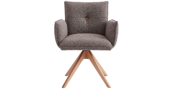 ARMLEHNSTUHL in Webstoff - Eichefarben/Braun, Design, Holz/Textil (63/63/82cm) - Novel