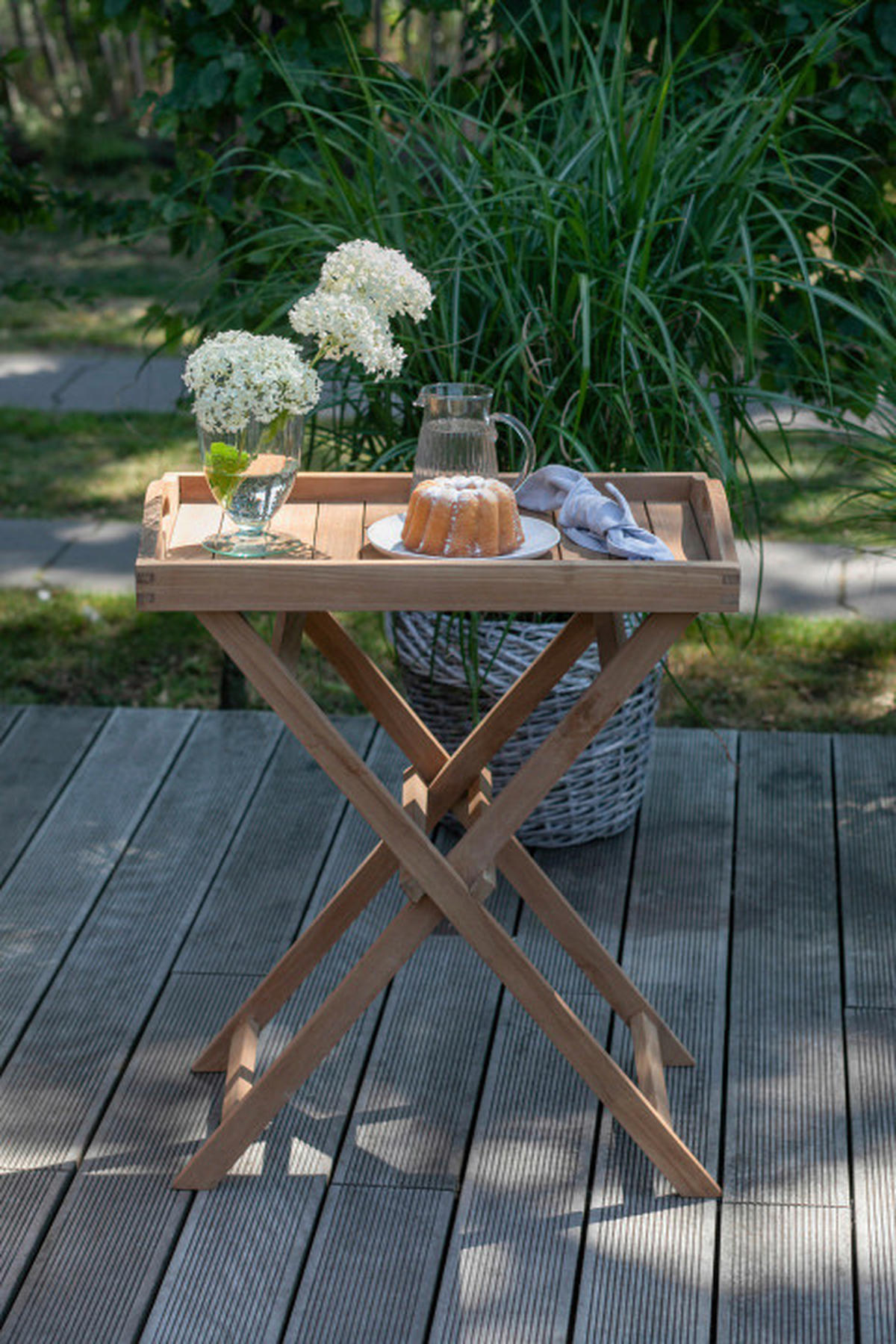 GARTENKLAPPTISCH Holz rechteckig  - Teakfarben, Basics, Holz (40/75/60cm) - Gardenson