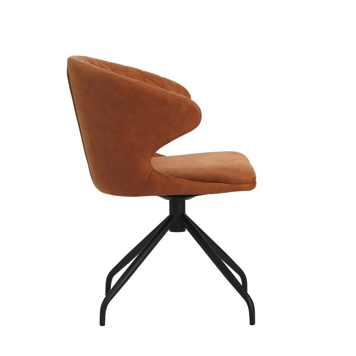 STOLIČKA S PODRÚČKAMI, mikrovlákno, koňaková - čierna/koňaková, Modern, kov/textil (56/80/44cm) - MID.YOU