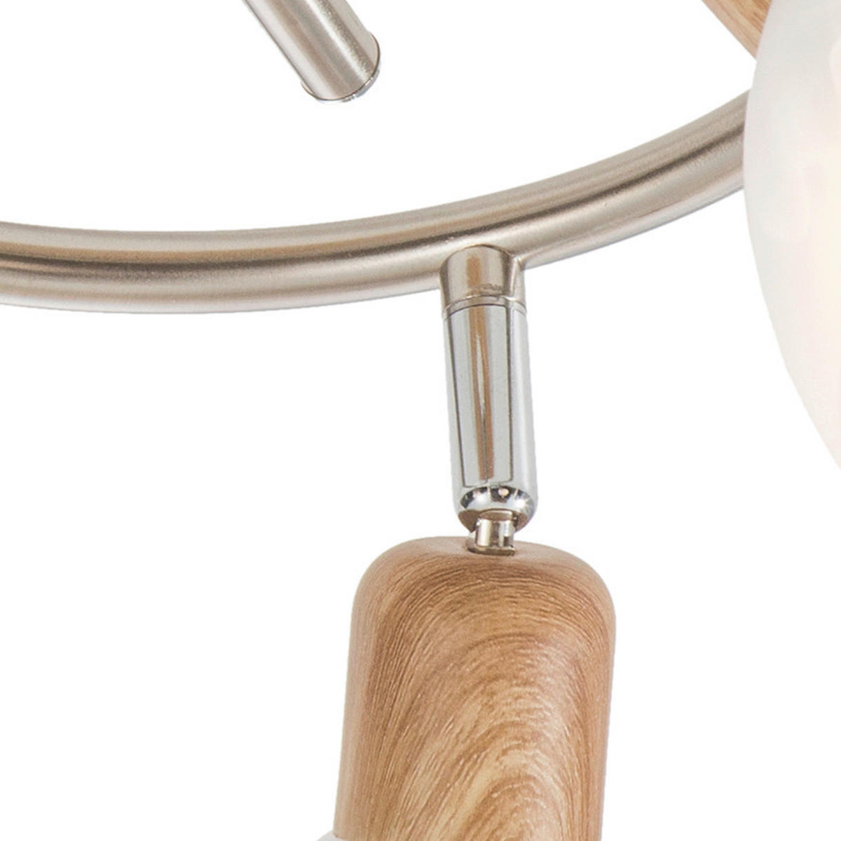 LED-DECKENLEUCHTE 25 cm  - Eichefarben/Weiß, Basics, Glas/Holz (25cm) - Globo