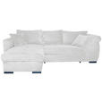 ECKSOFA  in Cord Perlmutt  - Perlmutt/Schwarz, KONVENTIONELL, Textil/Metall (168/258cm) - Carryhome