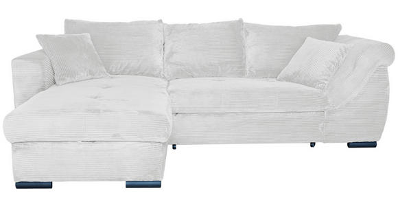 ECKSOFA  in Cord Perlmutt  - Perlmutt/Schwarz, KONVENTIONELL, Textil/Metall (168/258cm) - Carryhome