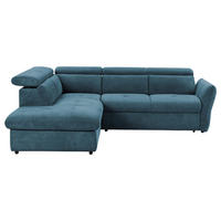 ECKSOFA in Mikrofaser Blau  - Blau/Schwarz, Design, Kunststoff/Textil (224/254cm) - Livetastic