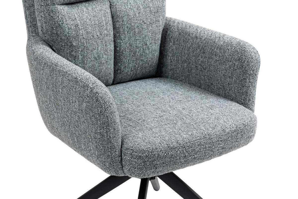 ARMLEHNSTUHL  in Eisen  - Schwarz/Grau, KONVENTIONELL, Textil/Metall (60/95/67cm) - MID.YOU