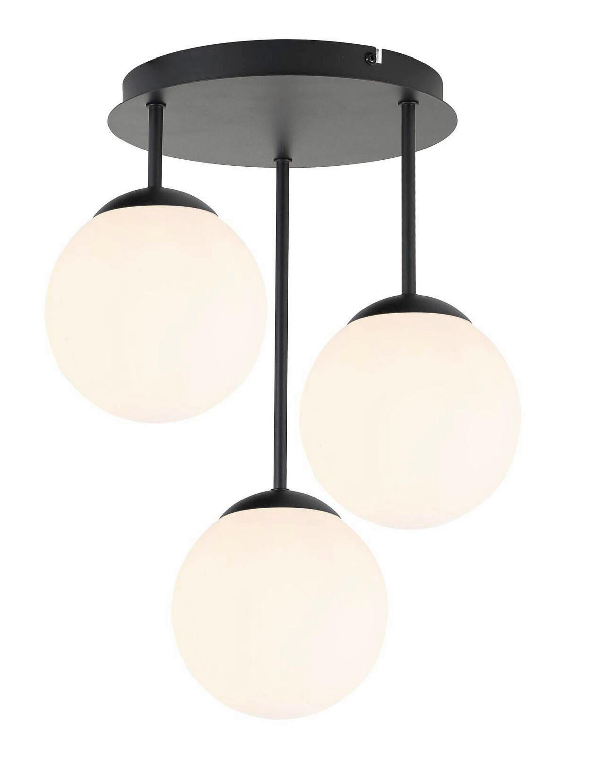 HÄNGELEUCHTE 34,5/41,5 cm   - Schwarz/Weiß, Trend, Glas/Metall (34,5/41,5cm) - Novel