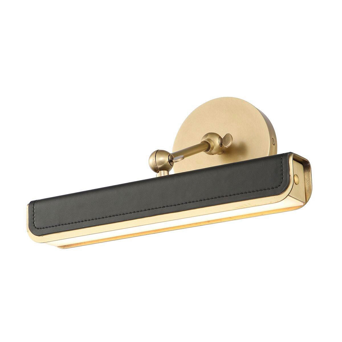 WANDLEUCHTE    - Messingfarben, KONVENTIONELL, Leder/Kunststoff (19,7/30,5/24,8cm) - Elstead Lighting