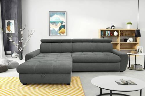 ECKSOFA inkl.Funktionen Anthrazit Webstoff  - Anthrazit/Schwarz, LIFESTYLE, Kunststoff/Textil (173/276cm) - Stylife