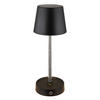AKKU-TISCHLEUCHTE - Chromfarben/Schwarz, Basics, Kunststoff/Metall (10,6/10,5-28cm) - Globo