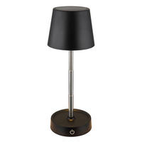 AKKU-TISCHLEUCHTE - Chromfarben/Schwarz, Basics, Kunststoff/Metall (10,6/10,5-28cm) - Globo