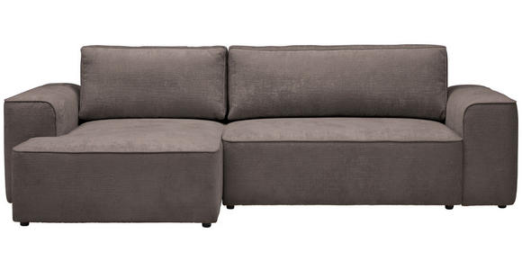 ECKSOFA in Plüsch Graubraun  - Graubraun/Blaugrau, Design, Kunststoff/Textil (152/288cm) - Xora