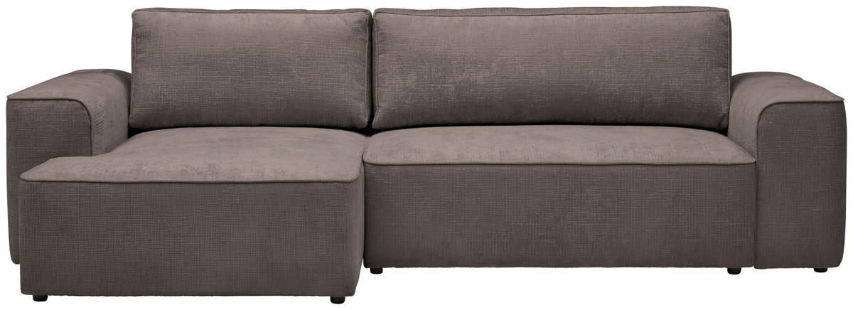 ECKSOFA in Plüsch Graubraun  - Graubraun/Blaugrau, Design, Kunststoff/Textil (152/288cm) - Xora