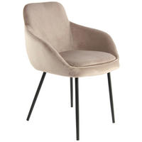 SADA STOLIČIEK S PODRÚČKAMI 2 kus - čierna/taupe, Modern, kov/textil (60,5/80/60cm) - Kayoom