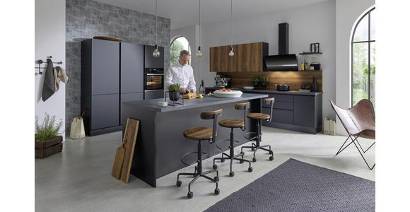 EINBAUKÜCHE   - Schwarz, Design, Holzwerkstoff - Novel