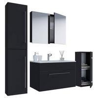 BADEZIMMER 5-teilig  in 126 cm  - Weiss/Alufarben, Modern, Keramik/Holzwerkstoff (126cm) - MID.YOU