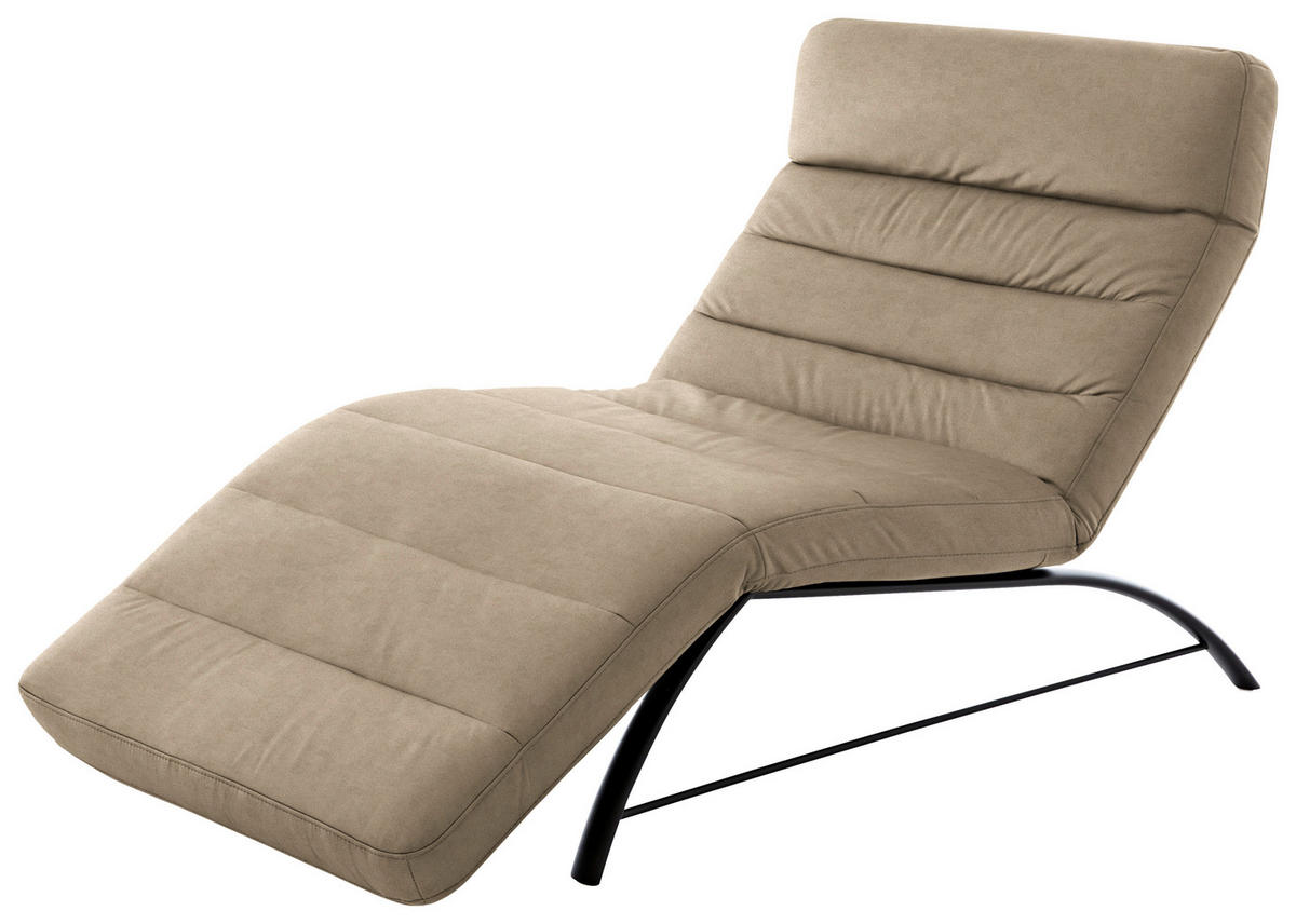 RELAXLIEGE Mikrofaser Taupe  - Taupe/Schwarz, Design, Textil/Metall (95/91/170cm) - Chilliano