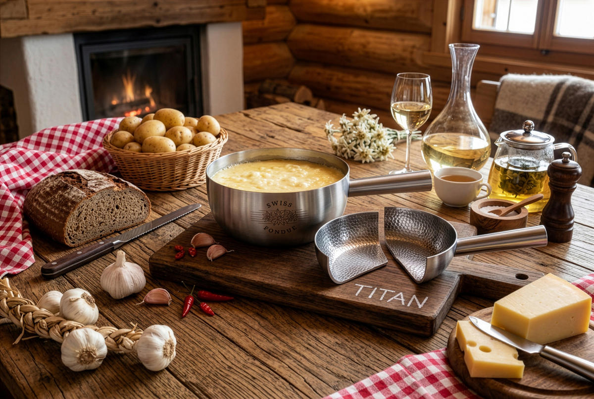 FONDUEPFANNE Titan  - Silberfarben, Basics, Metall (22/22/8.8cm) - Nouvel