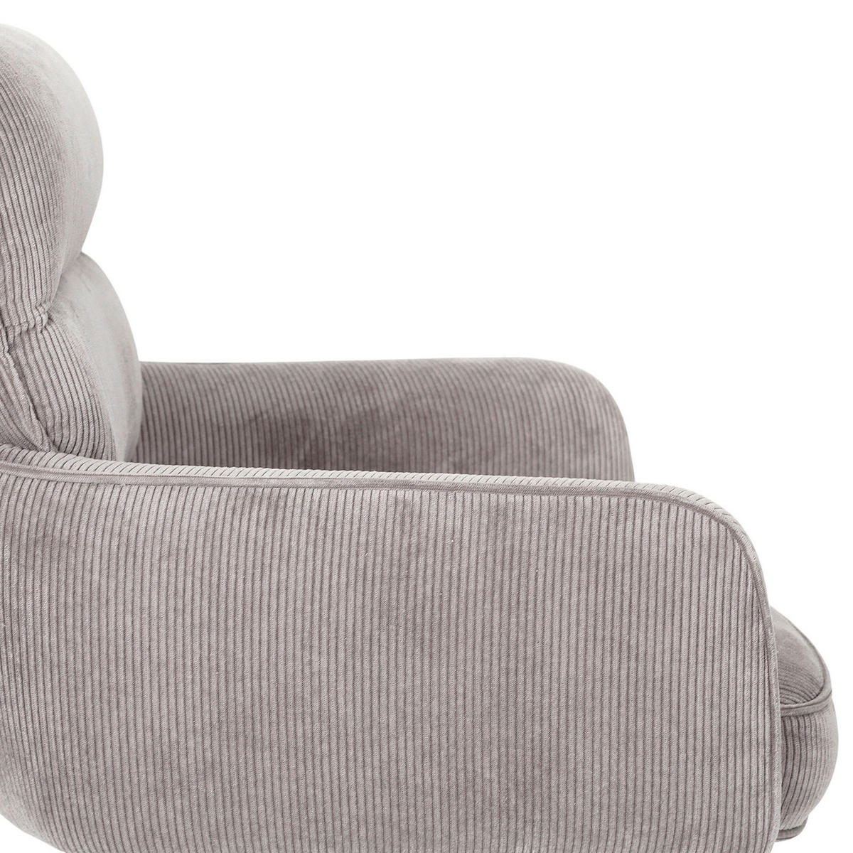 ARMLEHNSTUHL  Stoffauswahl, Sitzfläche 360° drehbar, automatische Rückholfunktion Cord  - Taupe/Schwarz, Design, Textil/Metall (60/95/62cm) - Novel