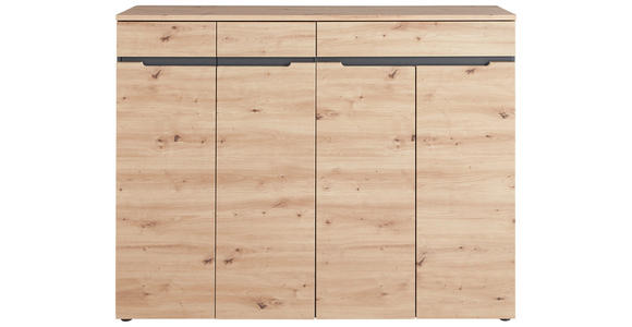 SCHUHSCHRANK 160/124/38 cm - Schwarz/Graphitfarben, Design, Holzwerkstoff/Kunststoff (160/124/38cm) - Voleo