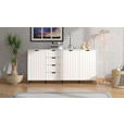 SIDEBOARD  in 182,5/90,5/40 cm  - Schwarz/Weiß, Basics, Holzwerkstoff/Metall (182,5/90,5/40cm) - Carryhome