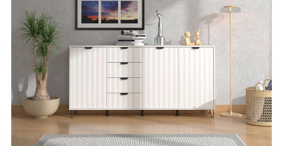 SIDEBOARD in 182,5/90,5/40 cm - Schwarz/Weiß, Basics, Holzwerkstoff/Metall (182,5/90,5/40cm) - Carryhome