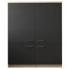 MULTISKÅP 120/144,9/60 cm 4-dörrar - svart, Basics, metall/trämaterial (120/144,9/60cm) - Respekta