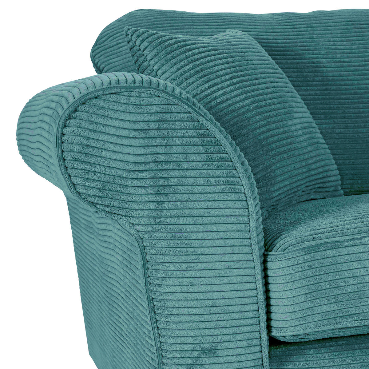 2-SITZER-SOFA in Cord Petrol  - Dunkelbraun/Petrol, Konventionell, Holz/Textil (190/70/90cm) - home24