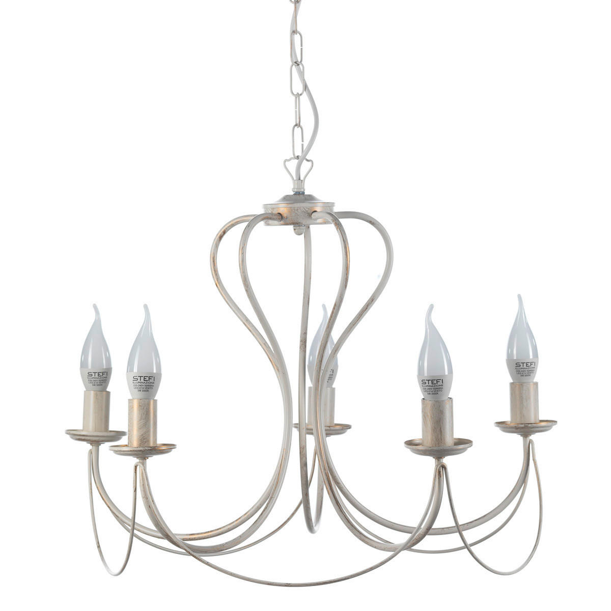 KRONLEUCHTER 55/105 cm   - Weiß, KONVENTIONELL, Metall (55/105cm)