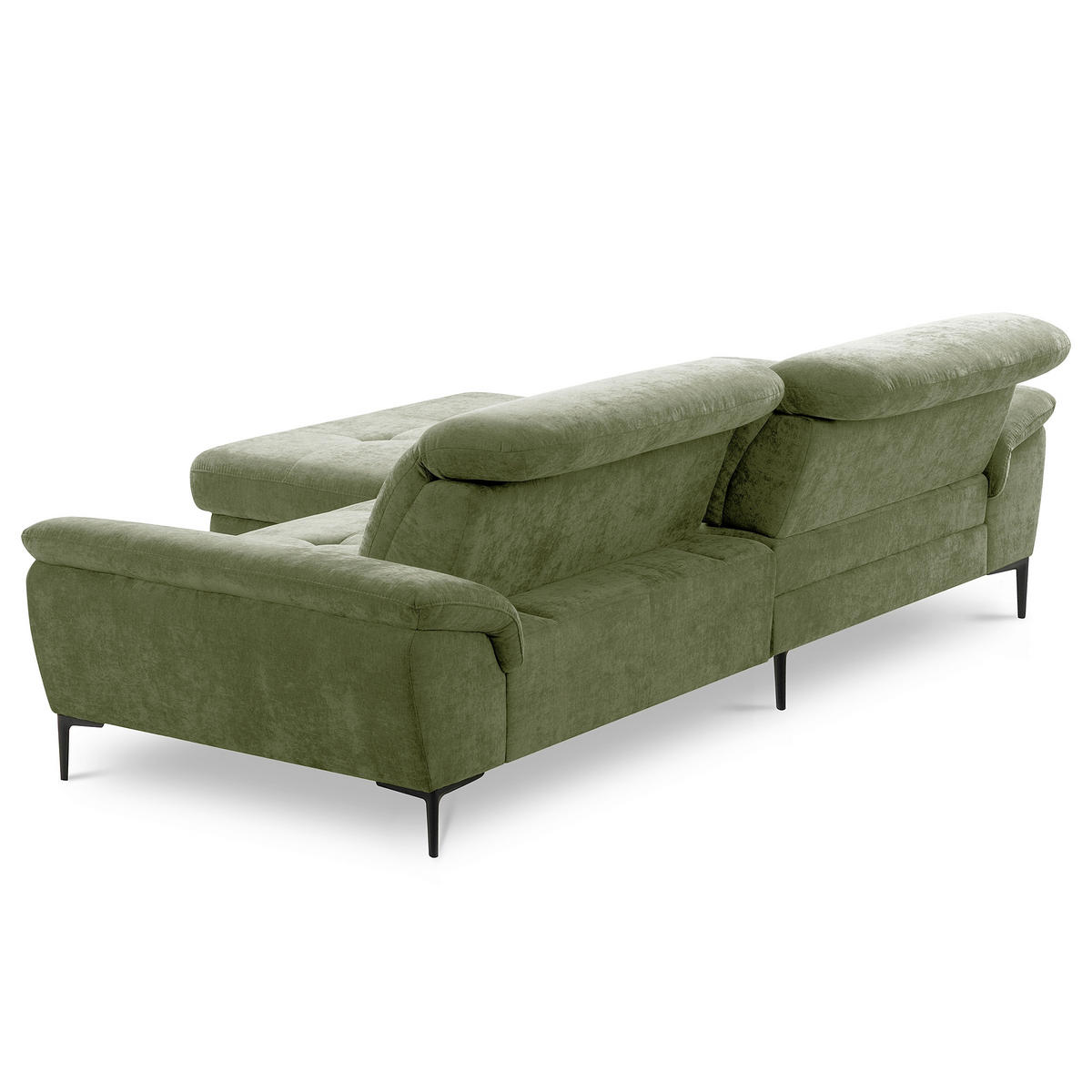 ECKSOFA  Webstoff Grün  - Schwarz/Grün, Design, Textil/Metall (195/268cm) - Livetastic